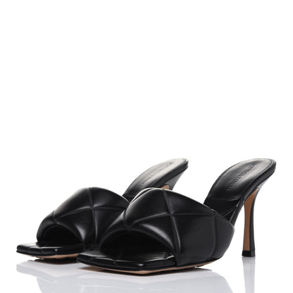 Bottega Veneta Nappa Quilted Rubber Lido Mule Sandals 38.5 Black 3 of 9