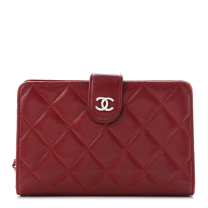 Chanel Lambskin Quilted Zipped Pocket Wallet Red 1 of 13