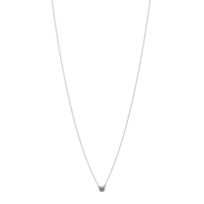 Tiffany Sterling Silver Aquamarine Elsa Peretti Color By The Yard Pendant Necklace 1 of 4