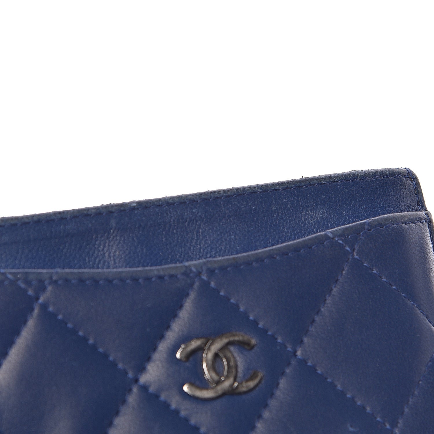 Chanel Lambskin Quilted Card Holder Navy Blue 13 of 13