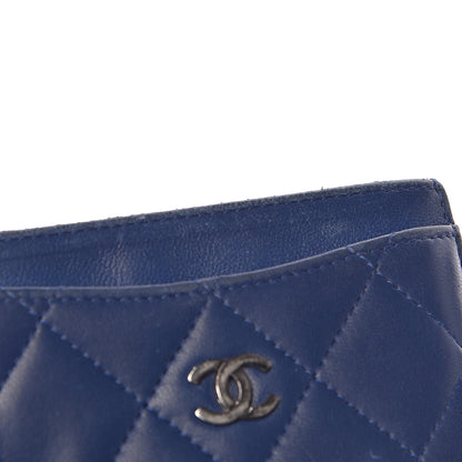 Chanel Lambskin Quilted Card Holder Navy Blue 13 of 13