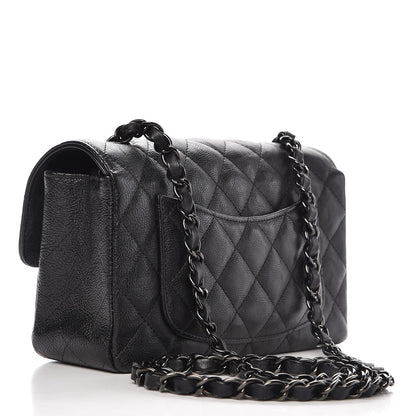Chanel Crumpled Calfskin Quilted Mini Rectangular Flap So Black 3 of 8