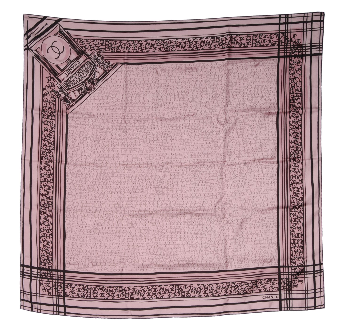 Silk CC Square Scarf Pink