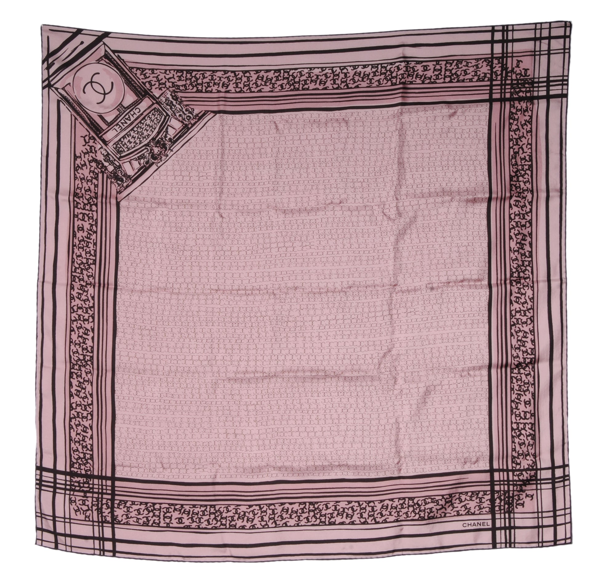 Chanel Silk CC Square Scarf Pink 2 of 5