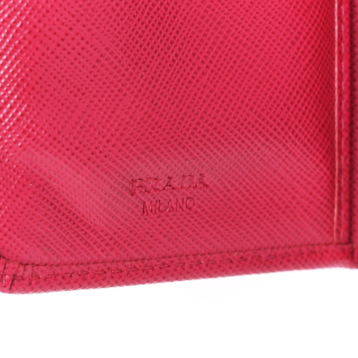 Prada Saffiano Metal Compact Wallet Peonia 10 of 16