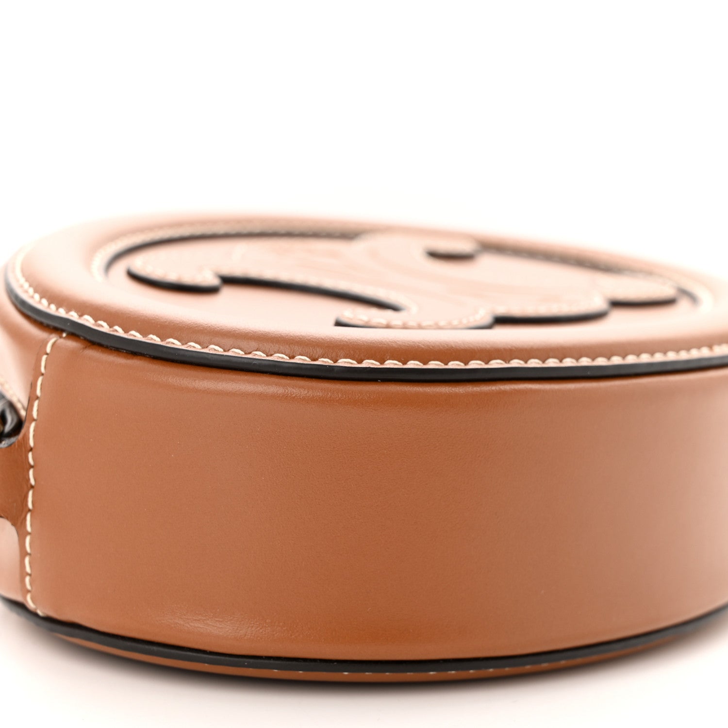 Celine Smooth Calfskin Cuir Small Triomphe Oval Crossbody Purse Tan 9 of 10
