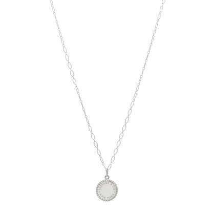 Tiffany Sterling Silver Twist Round Charm Link Necklace 1 of 5