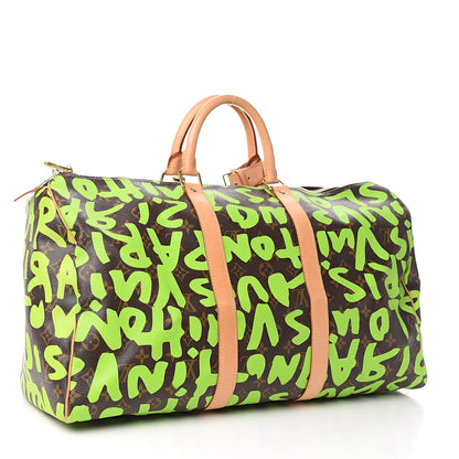Louis Vuitton Monogram Graffiti Keepall 50 Green 3 of 18