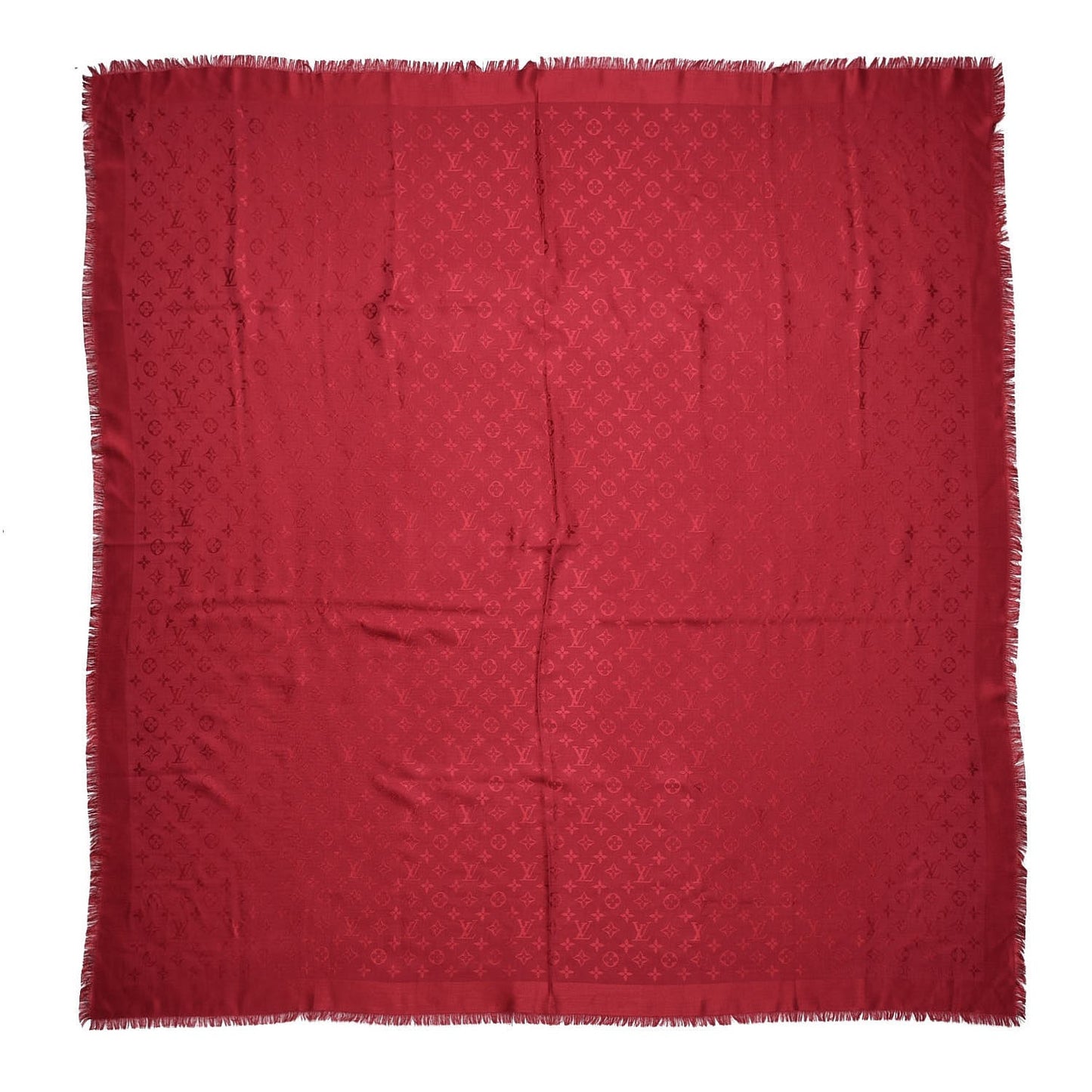 Silk Wool Monogram Shawl Pomme D'Amour
