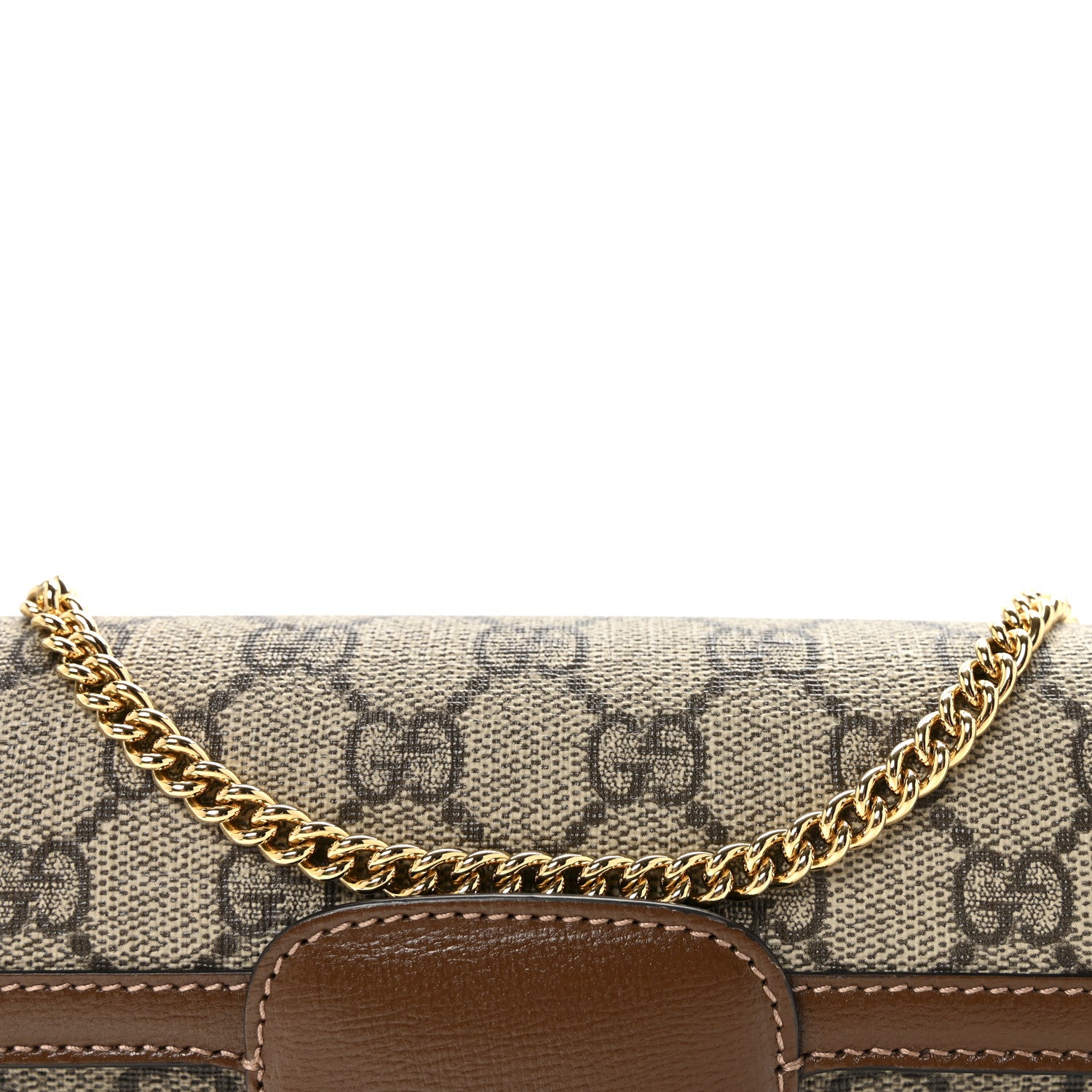Gucci GG Supreme Monogram Azalea Calfskin Horsebit 1955 Mini Bag Beige Ebony Brown Sugar 8 of 11