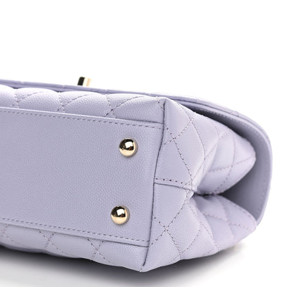 Chanel Caviar Quilted Mini Coco Handle Flap Light Purple 10 of 11