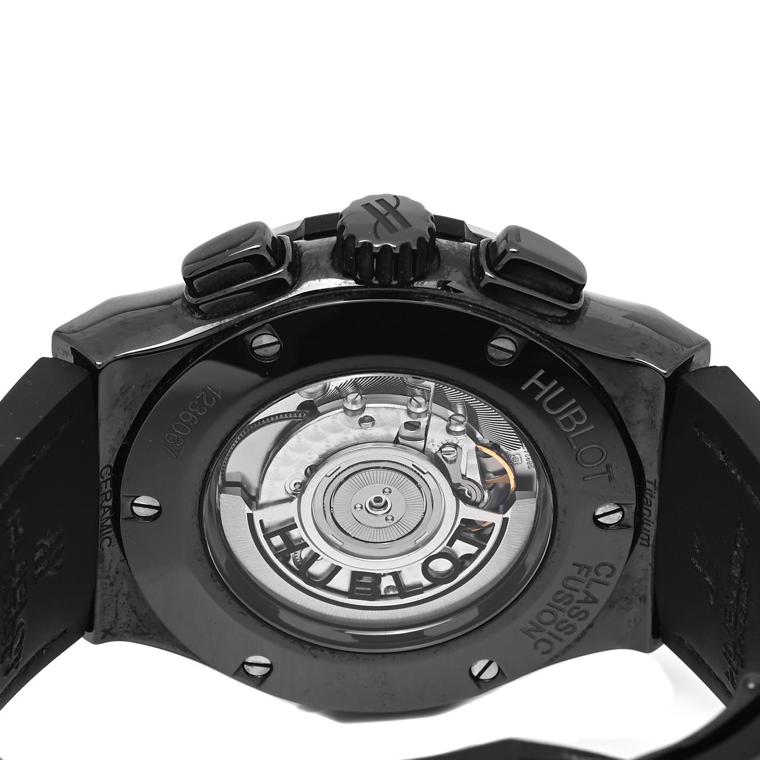 Hublot Titanium Ceramic Alligator 45mm Classic Fusion Aerofusion Chronograph Automatic Watch Black 525.CM.0170.RX 3 of 4