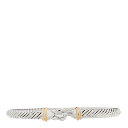 David Yurman Sterling Silver 18K Yellow Gold 5mm Cable Classic Buckle Bracelet 1 of 3