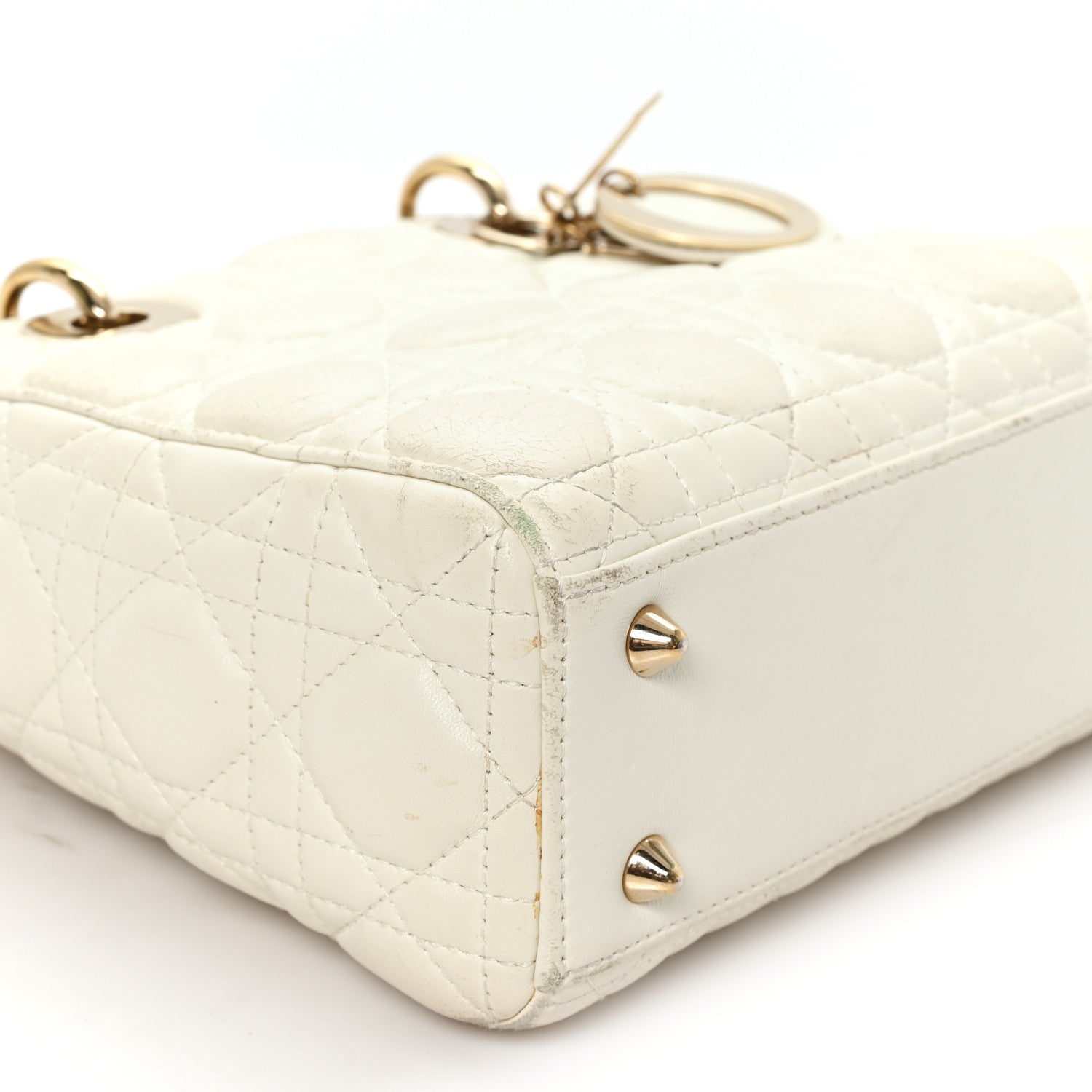 Christian Dior Lambskin Cannage Small My ABCDior Lady Dior White 9 of 12