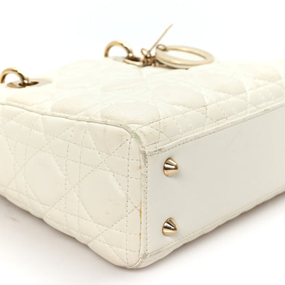 Christian Dior Lambskin Cannage Small My ABCDior Lady Dior White 9 of 12