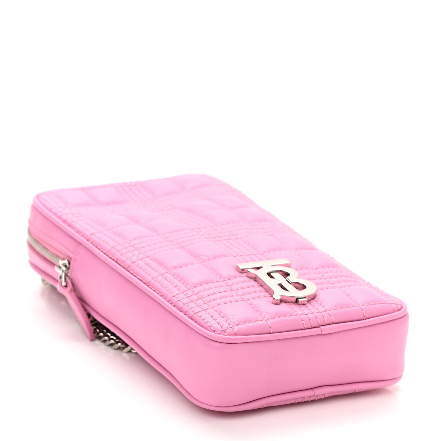 Lambskin Quilted Mini Lola Vertical Crossbody Bag Primrose Pink