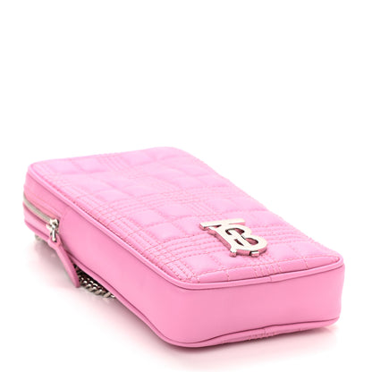 Burberry Lambskin Quilted Mini Lola Vertical Crossbody Bag Primrose Pink 5 of 10
