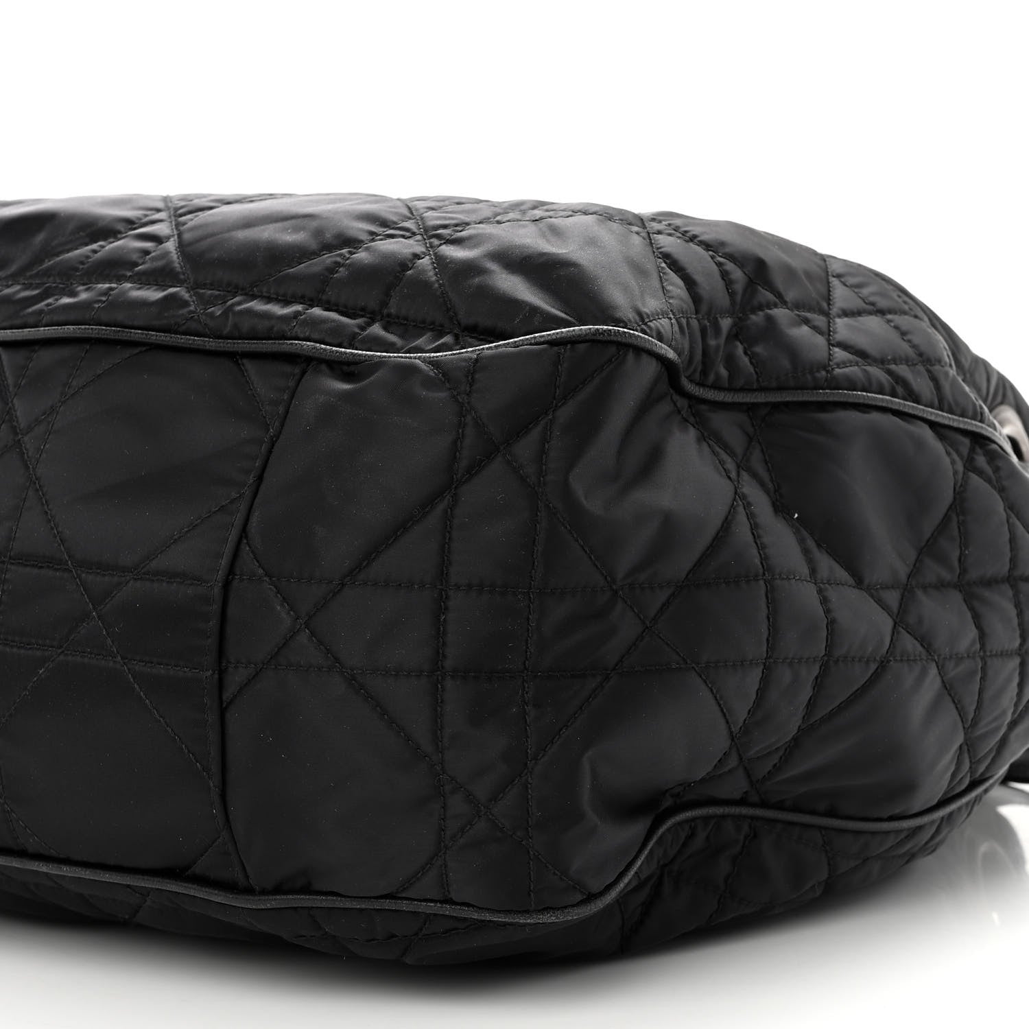 Christian Dior Nylon Cannage Drawstring Bag Black 9 of 11