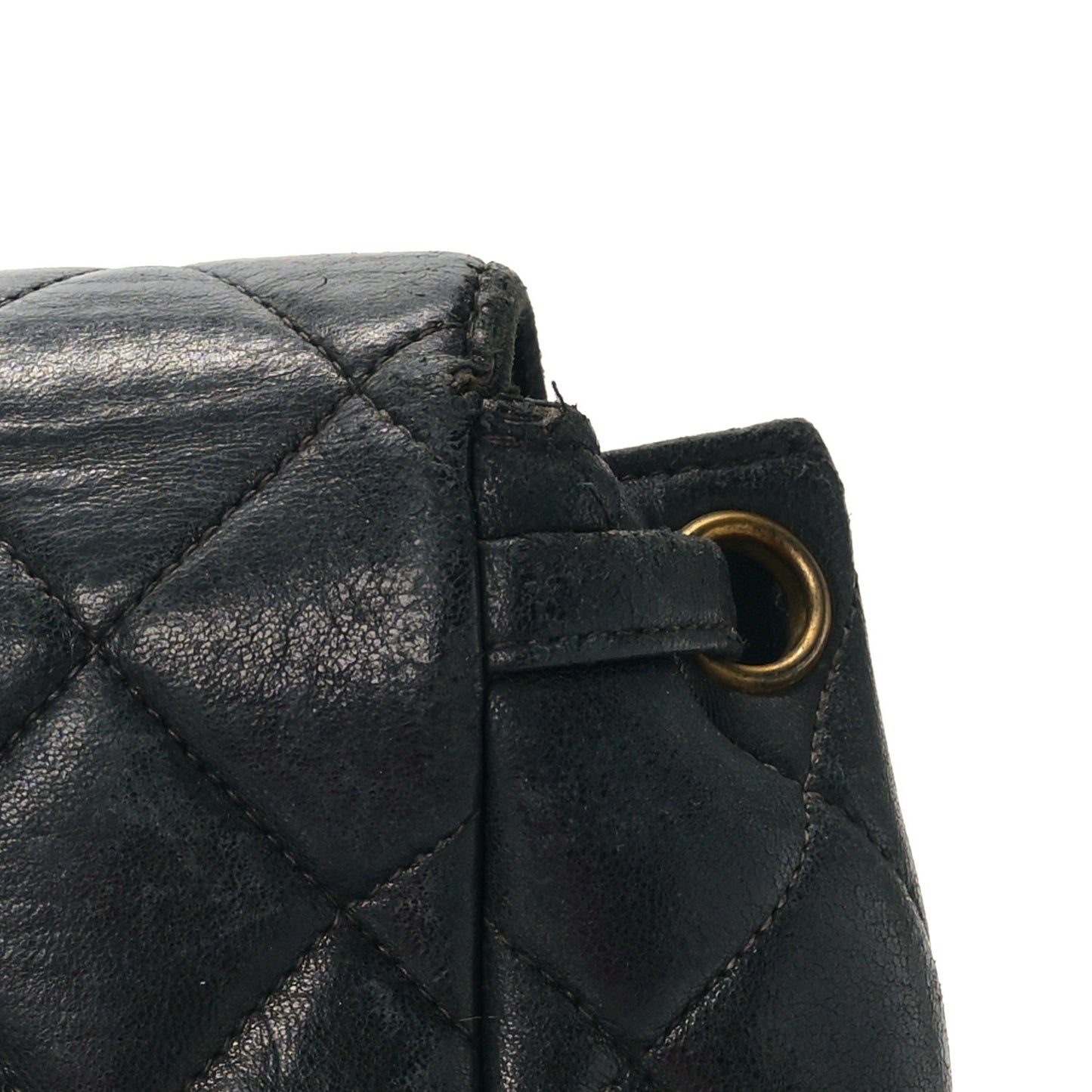 Lambskin Quilted Backpack Black