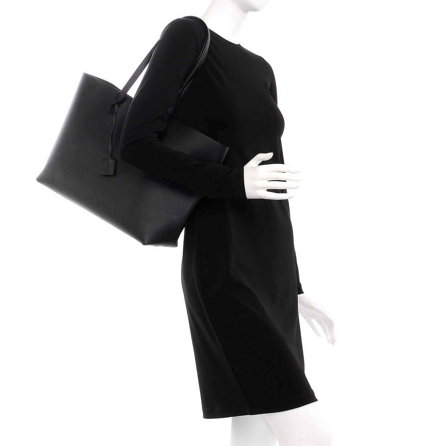 Calfskin Large Shopping Tote Black