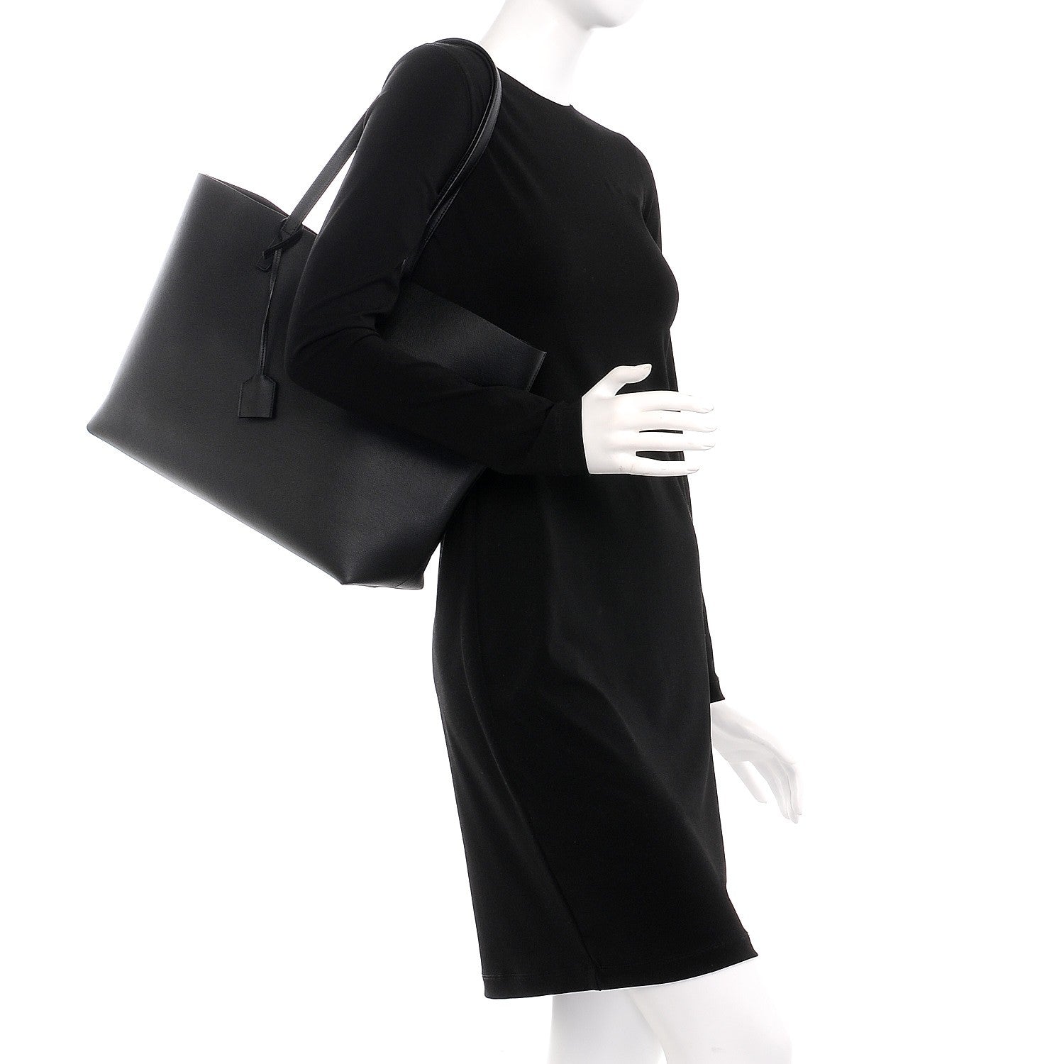 Saint Laurent Calfskin Large Shopping Tote Black 2 of 9