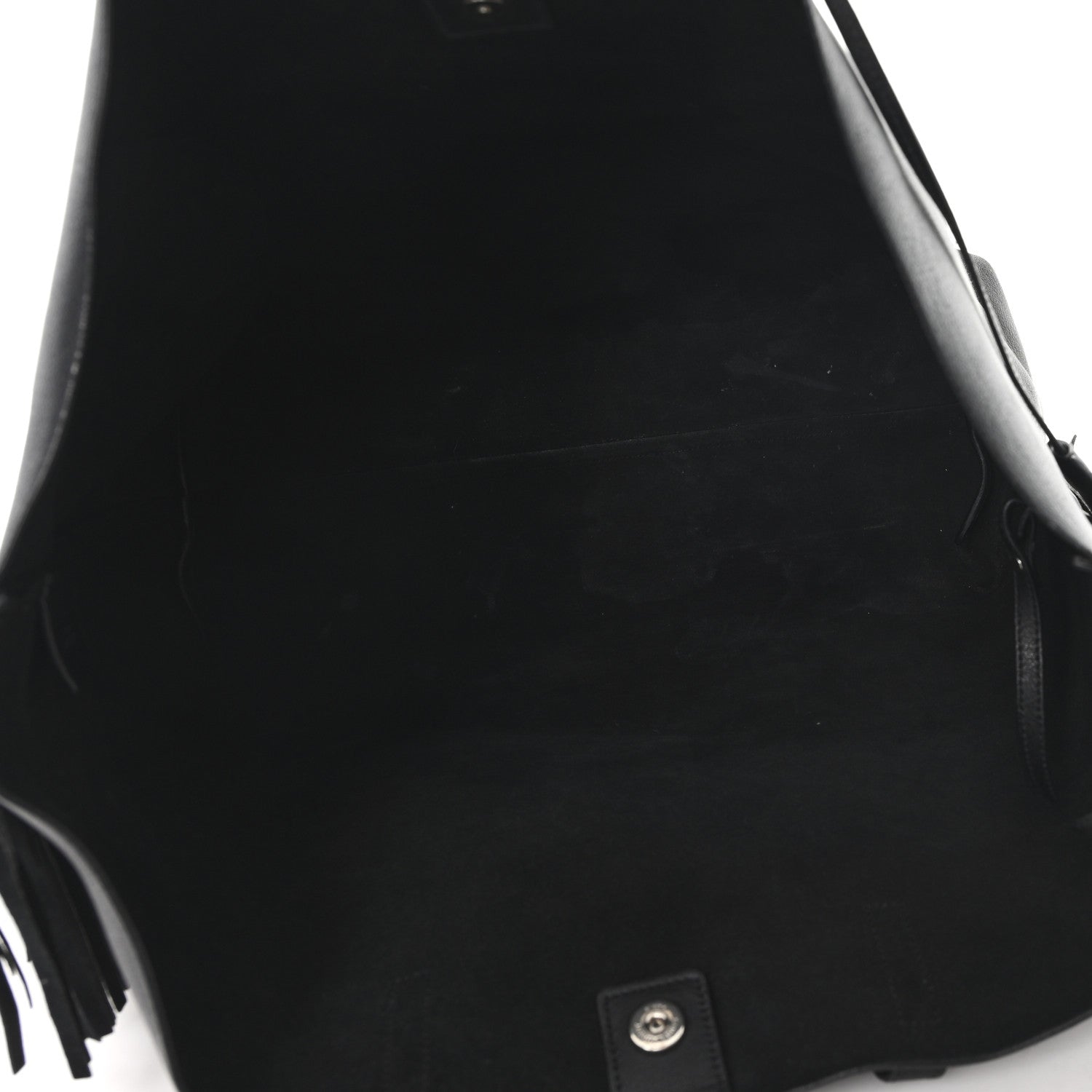 Saint Laurent Calfskin Large Fringe Shopping Tote Black 6 of 13