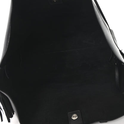 Saint Laurent Calfskin Large Fringe Shopping Tote Black 6 of 13