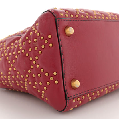 Christian Dior Calfskin Cannage Studded Medium Supple Lady Dior Red 9 of 12