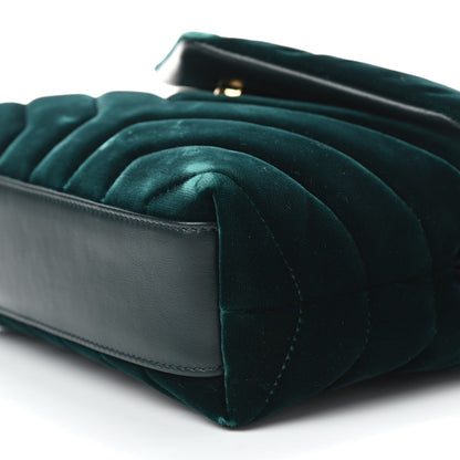 Saint Laurent Velvet Y Quilted Monogram Toy Loulou Crossbody Bag Dark Ottanio 9 of 9