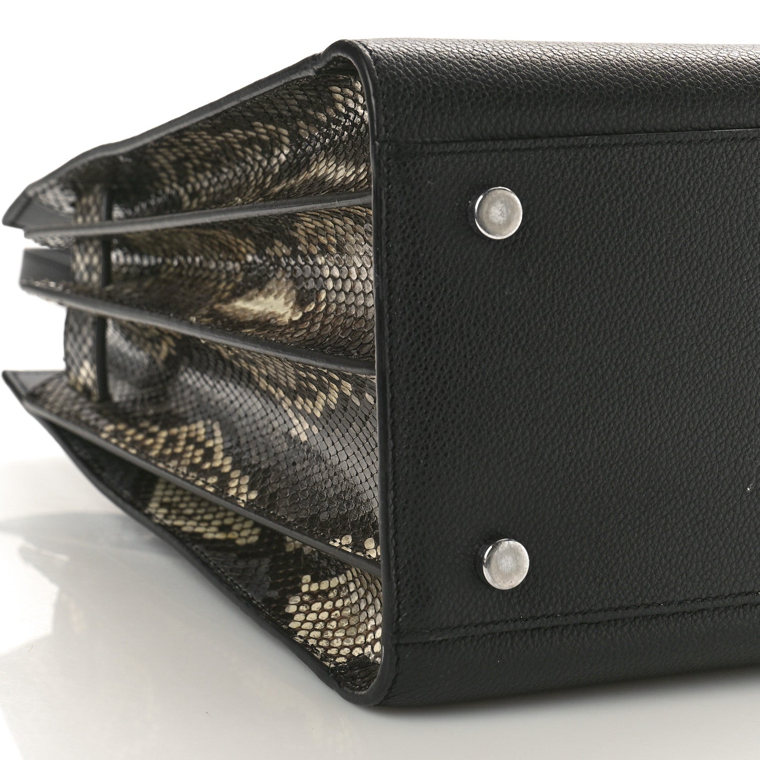 Saint Laurent Grained Calfskin Python Embossed Small Sac De Jour Black 8 of 13