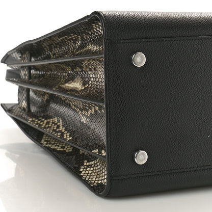 Saint Laurent Grained Calfskin Python Embossed Small Sac De Jour Black 8 of 13