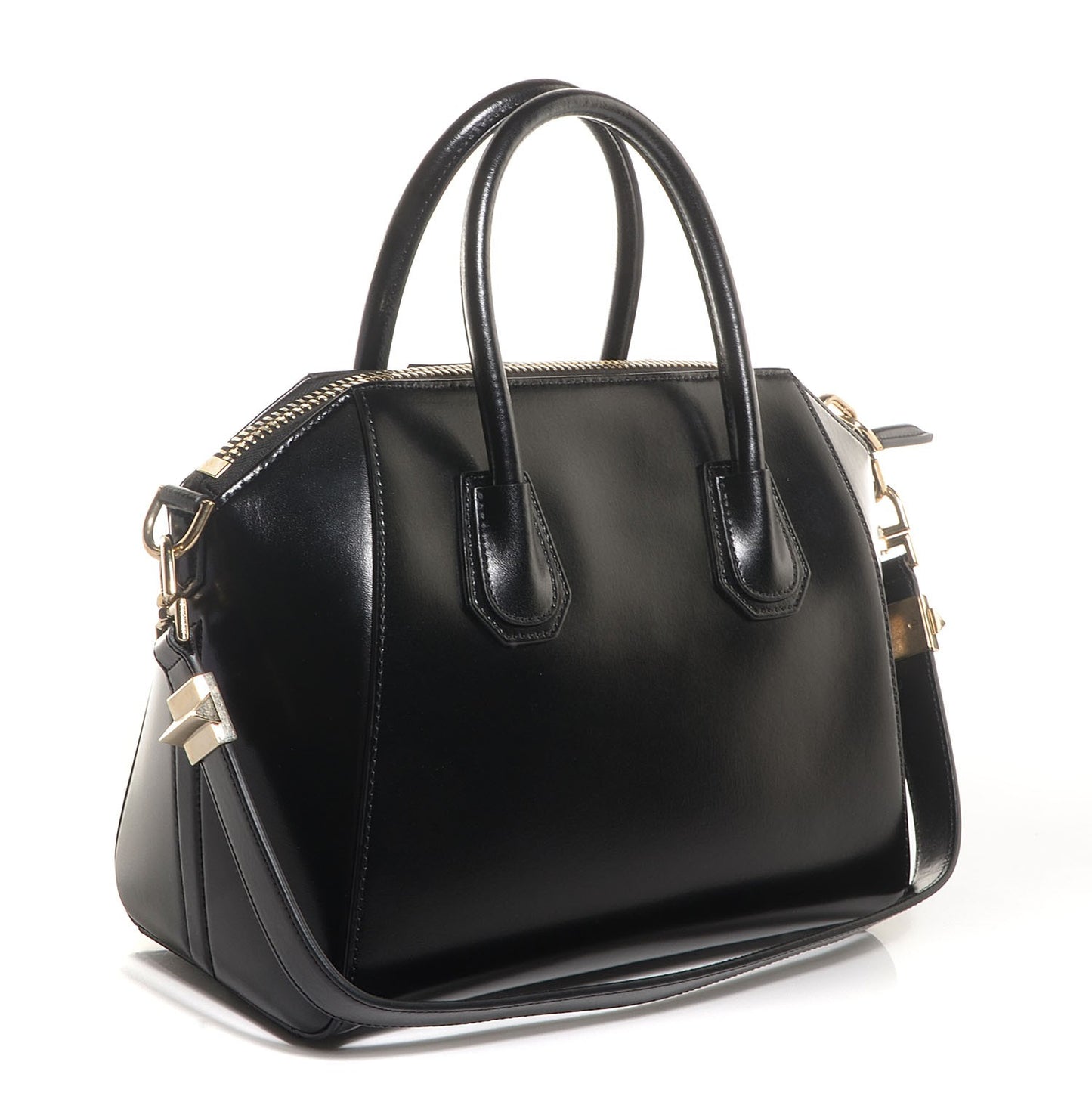 Shiny Lord Calfskin Small Antigona Black