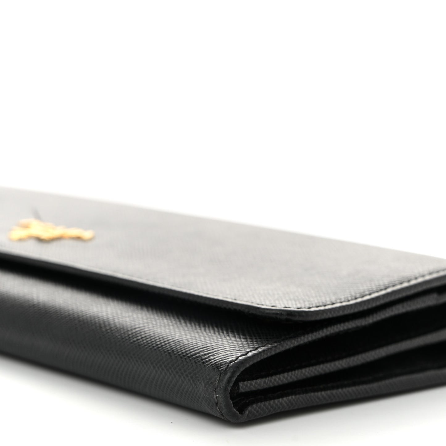 Saffiano Metal Oro Chain Wallet Black