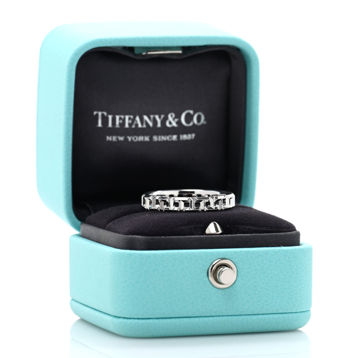 18K White Gold Narrow T True Band Ring 57 8