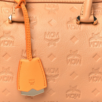 MCM Calfskin Ottomar Monogram Small Essential Boston Bag Sandstone 8 of 14