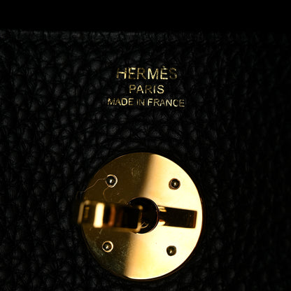 Hermes Taurillon Clemence Lindy 26 Black 6 of 10