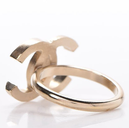Chanel Crystal CC Ring 7 Gold 3 of 5