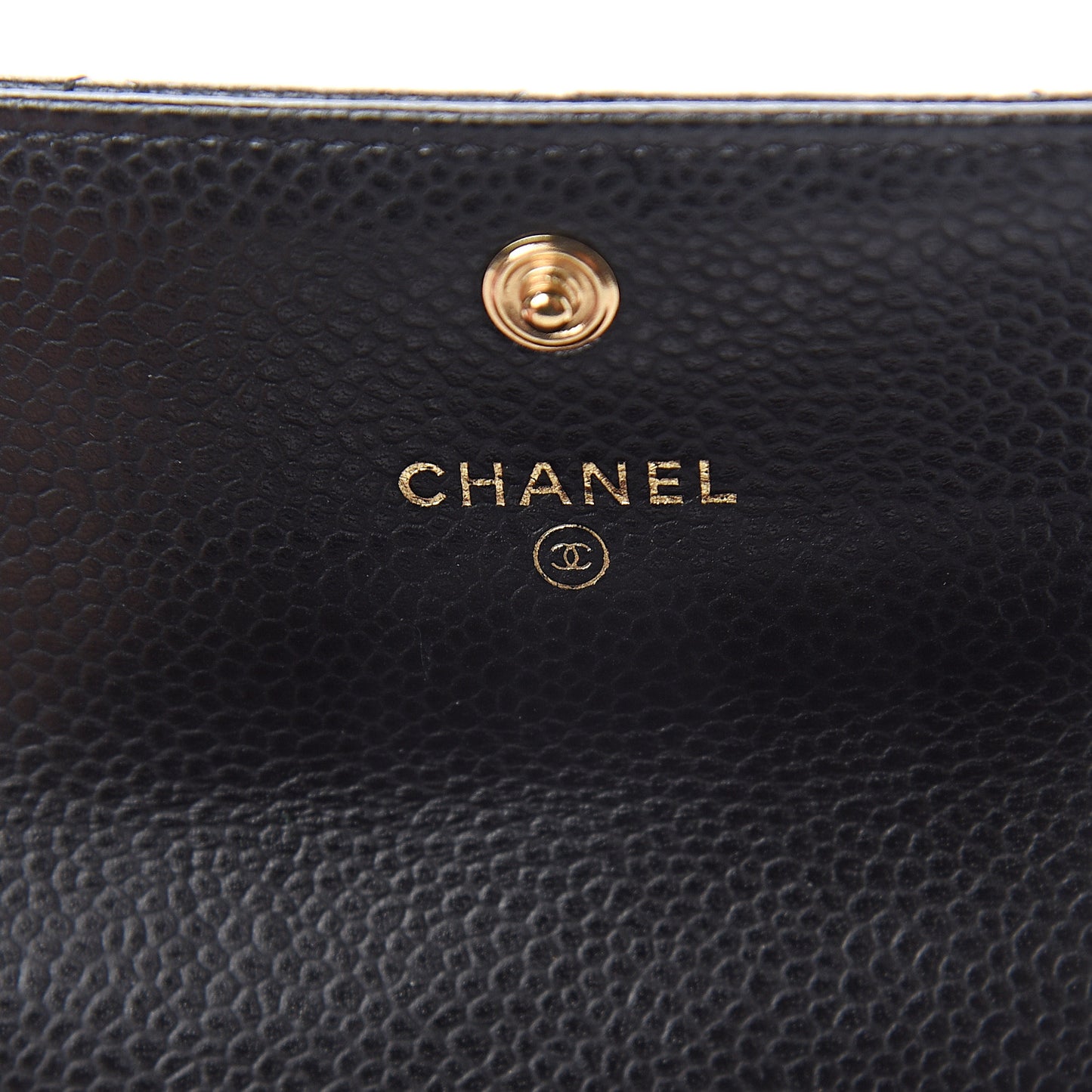 Caviar Quilted Flap Card Holder Black