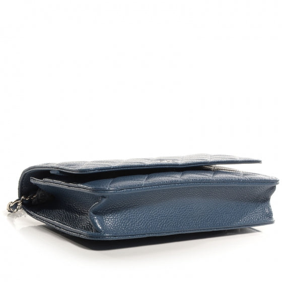 Chanel Caviar Wallet on Chain WOC Blue 4 of 9