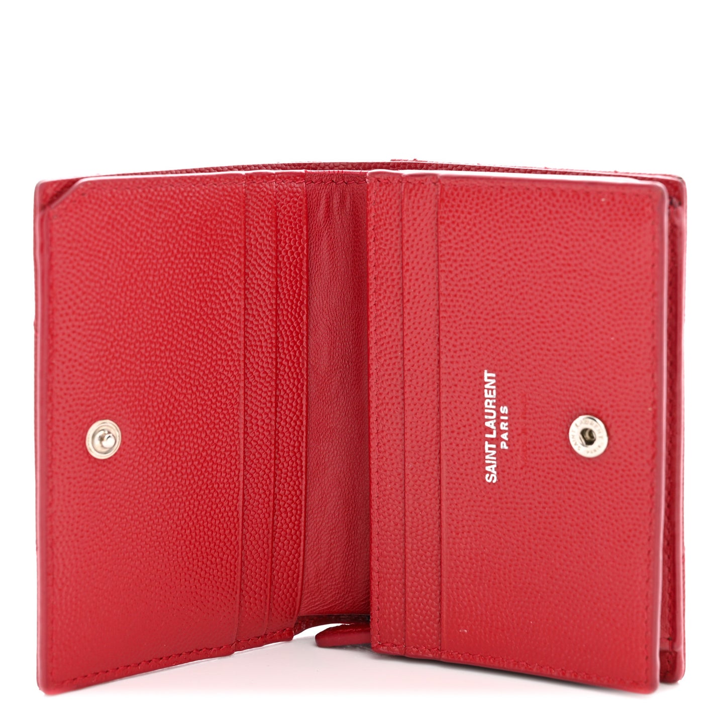 Grain De Poudre Matelasse Chevron Monogram Flap Card Case Red