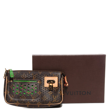 Louis Vuitton Monogram Perforated Pochette Accessories Bag Green 5 of 9