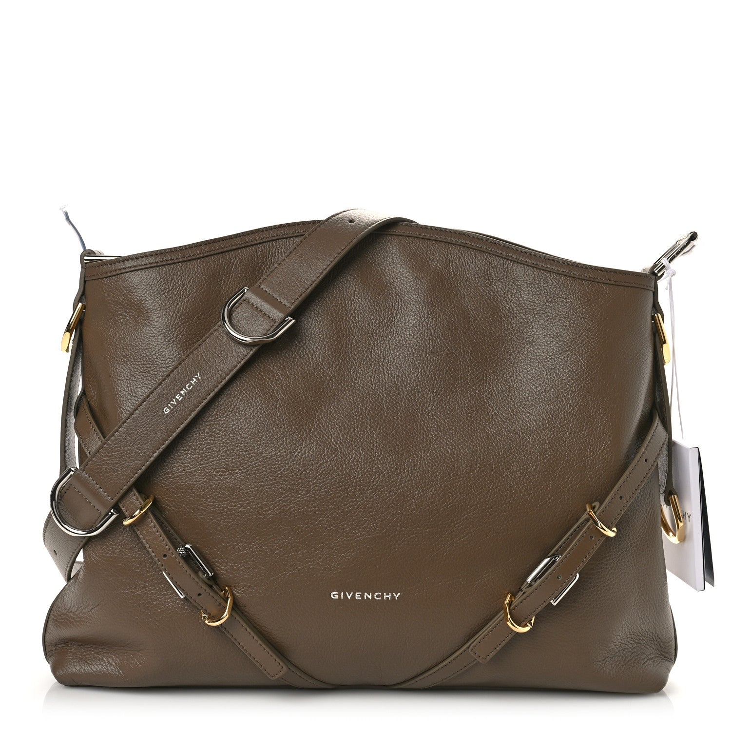 Givenchy Tumbled Calfskin Medium Voyou Bag Taupe 1 of 7