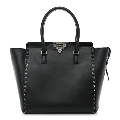 Valentino Garavani Vitello Rockstud Double Handle Tote Black 1 of 11