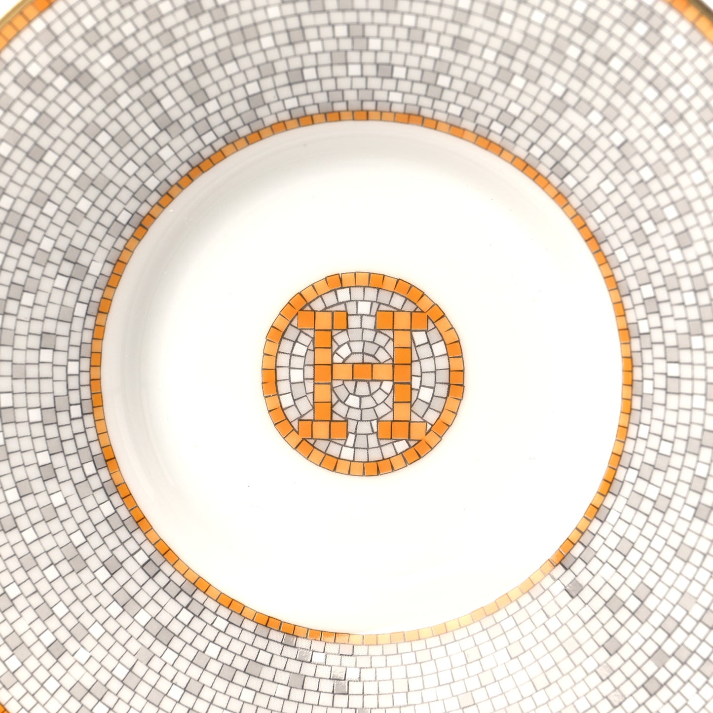 Porcelain Mosaique Au 24 Gold Coffee Cup and Saucer Set of 2