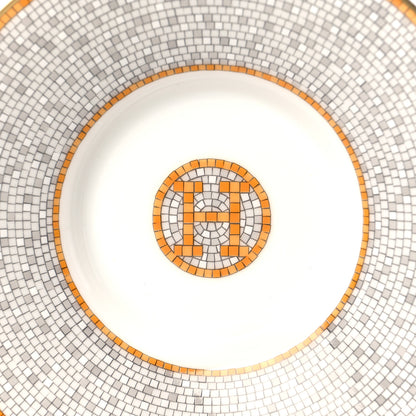 Hermes Porcelain Mosaique Au 24 Gold Coffee Cup and Saucer Set of 2 6 of 11