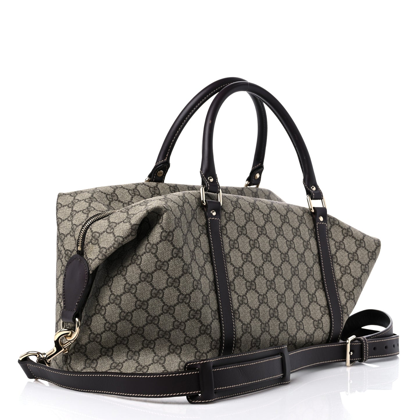 GG Plus Monogram Boston Carry On Duffle Bag Brown