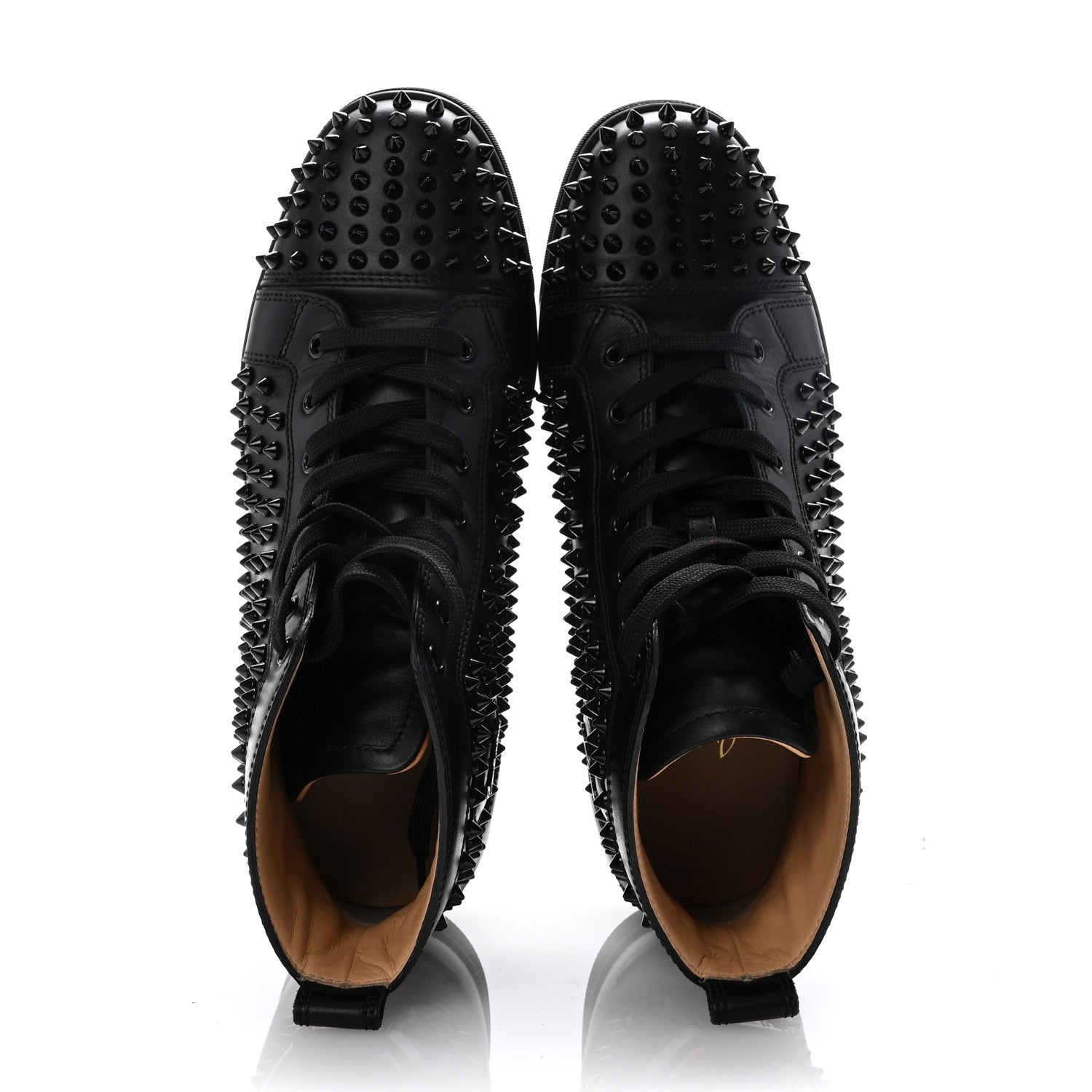 Christian Louboutin Calfskin Mens Louis Spikes Flat Sneakers 43 Black 2 of 8