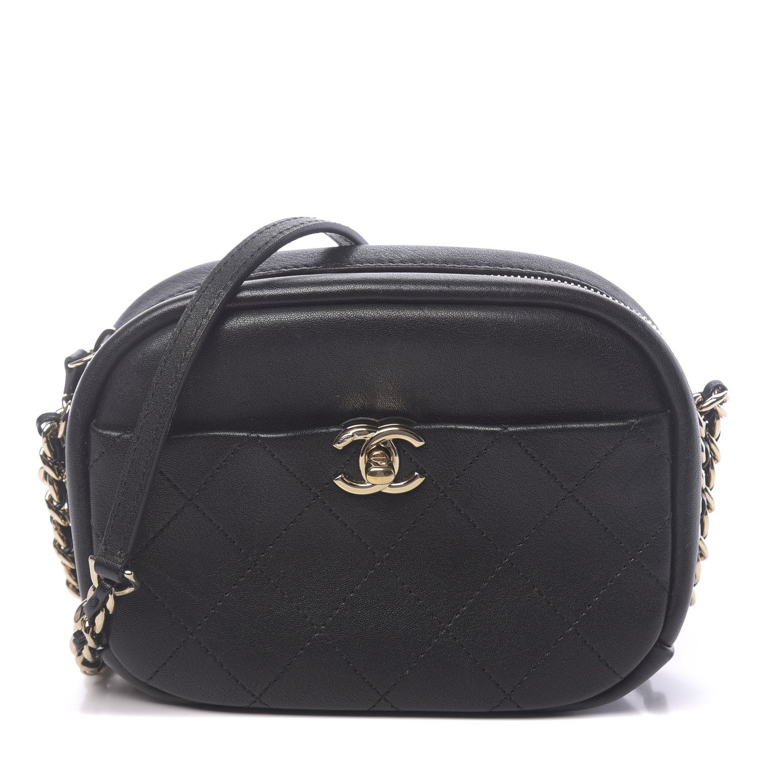 Chanel Goatskin Quilted Small Casual Trip Camera Case Black 1 of 12