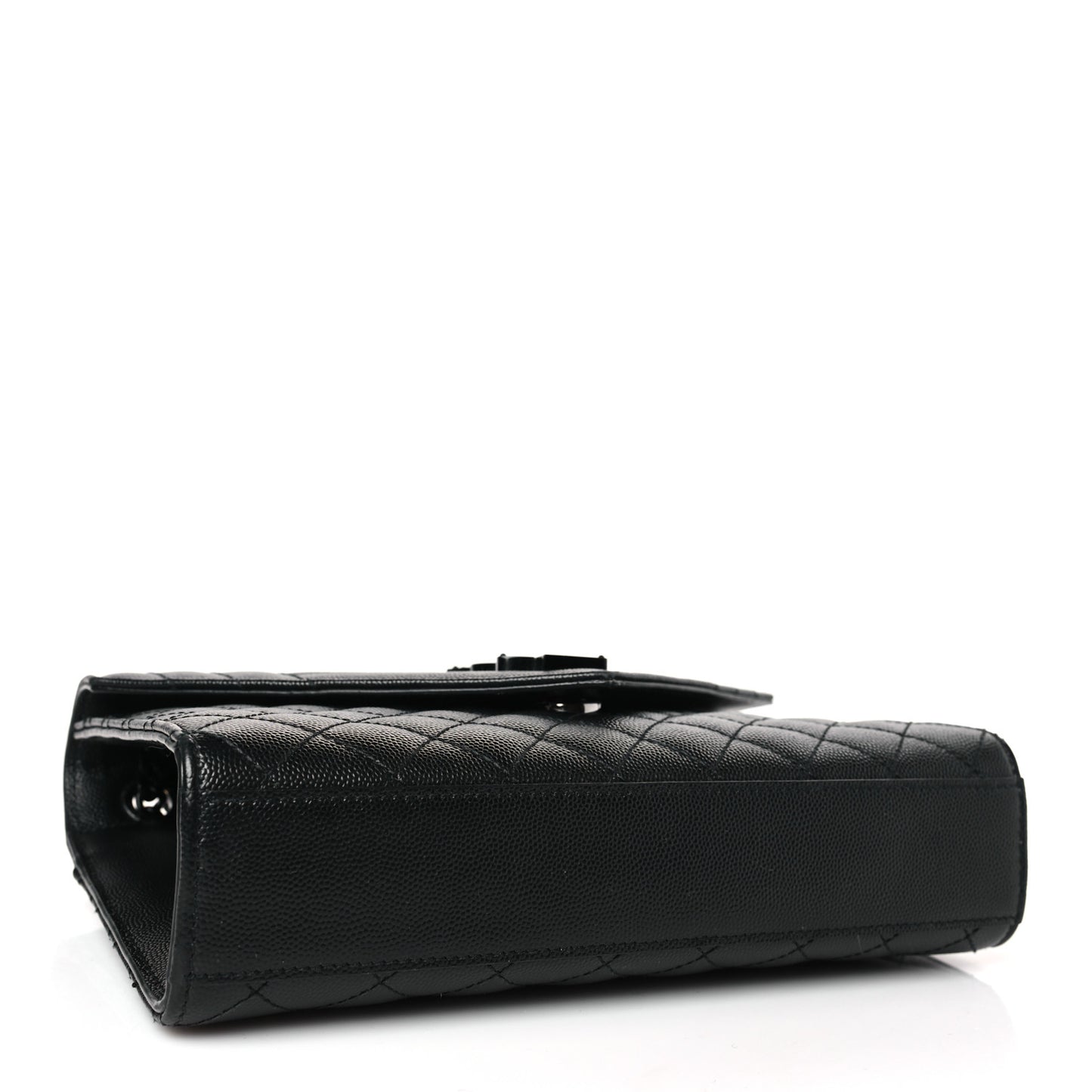Grain De Poudre Textured Mixed Matelasse Triquilt Medium Monogram Monochrome Satchel Black
