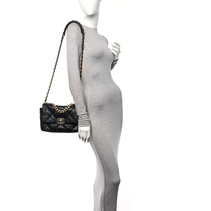 Chanel Lambskin Quilted Medium Chanel 19 Flap Black 2 of 17